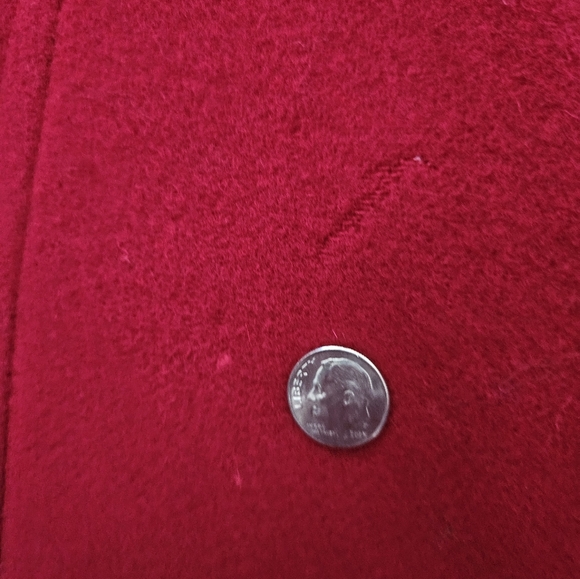 NWT - Anne Klein Wool Blend Red Pea Coat - Size XL - Picture 14 of 14